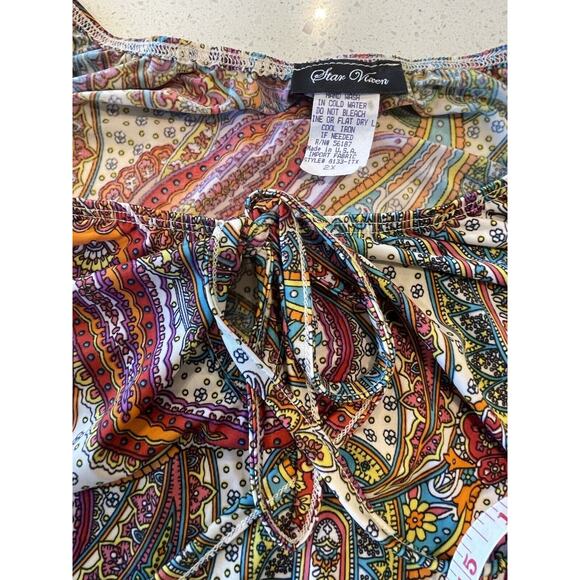 STAR VIXEN Multicolor Paisley Women’s 2X Cold Shoulder Blouse - Picture 14 of 16